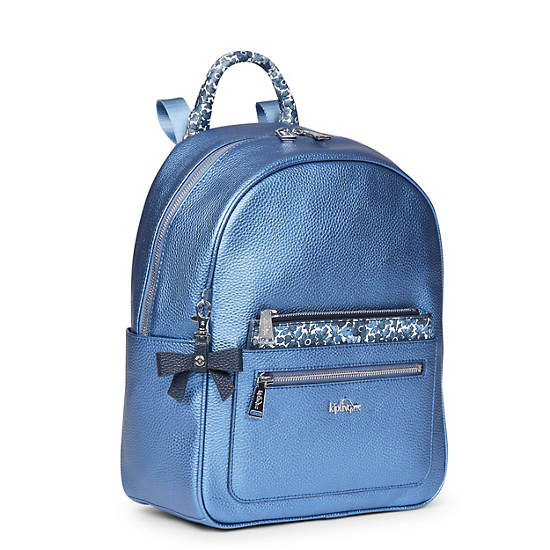 Amory Small Metallic Backpack, Blue Bleu 2, large