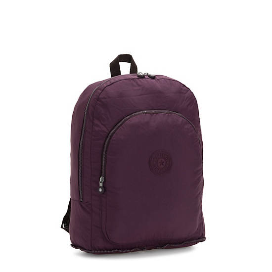 Earnest Foldable Backpack, Dark Plum, large