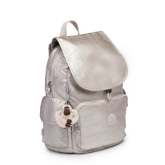 City Pack Metallic Backpack, Shimmering Spots, large