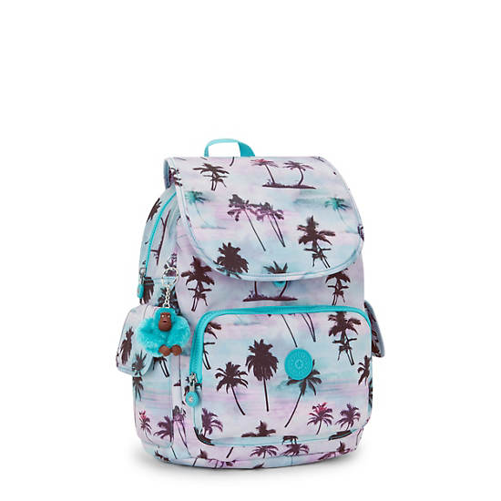City Pack Printed Backpack, Shadow Palm Print, large