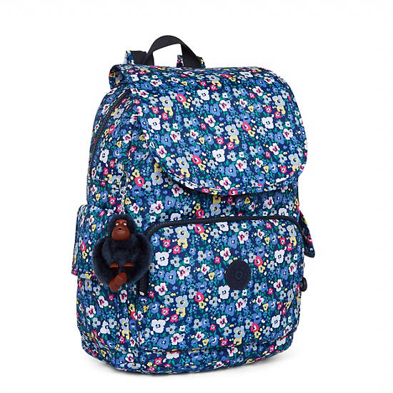 City Pack Printed Backpack, Black Blue Beige, large