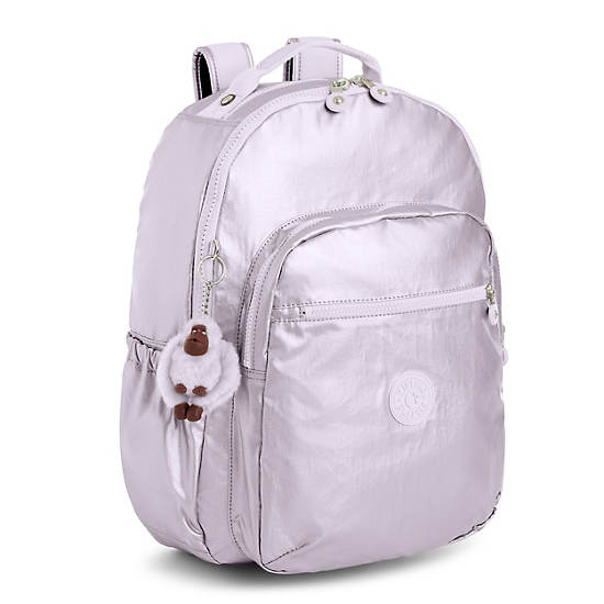 Seoul Go Large Metallic 15" Laptop Backpack, Frosted Lilac Metallic, large