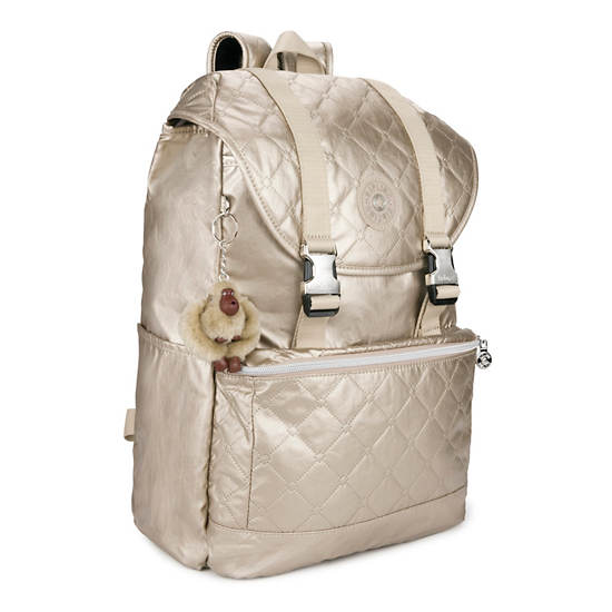 Experience 15" Metallic Laptop Backpack, Toasty Gold Embossed, large