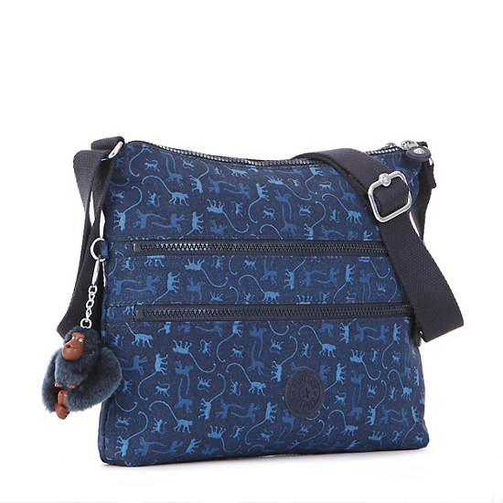 Alvar Printed Crossbody Bag, Fantasy Blue Block, large