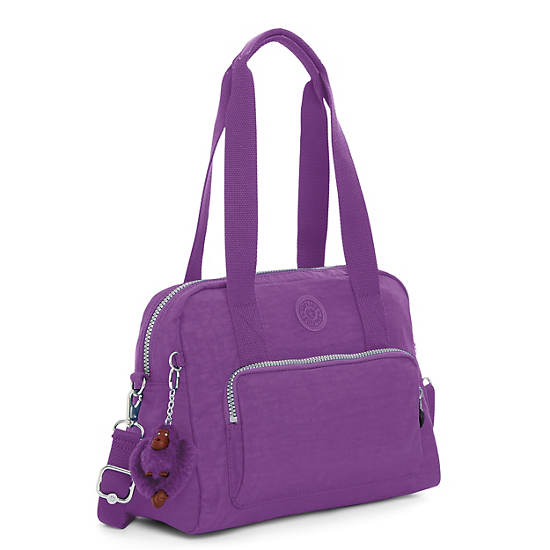 Dania Handbag, Purple Feather, large