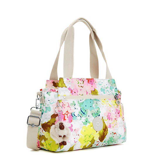 Elysia Printed Shoulder Bag, Luscious Florals White, large
