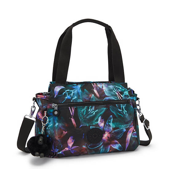 Elysia Printed Shoulder Bag, Spectral Orchid, large