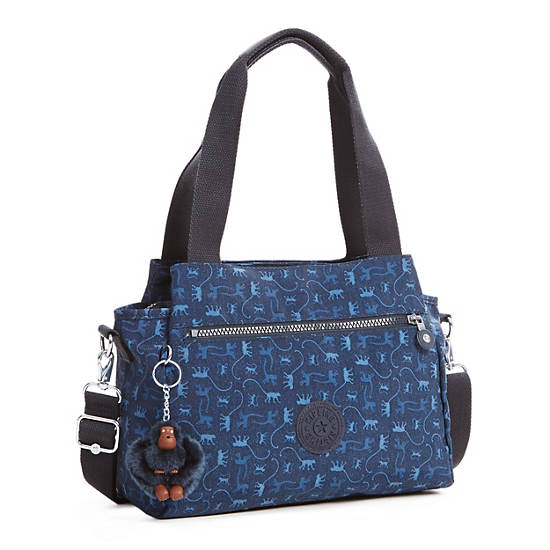 Elysia Printed Shoulder Bag, Fantasy Blue Block, large