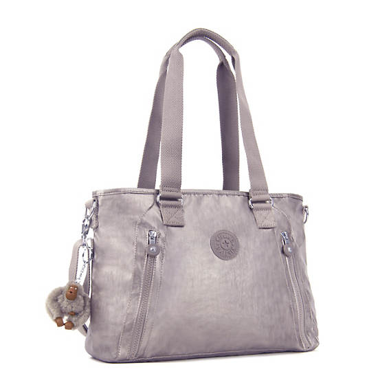 Angela Metallic Handbag, Artisanal K Embossed, large