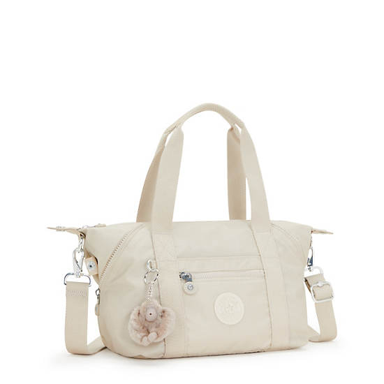 Art Mini Metallic Shoulder Bag, Beige Pearl, large