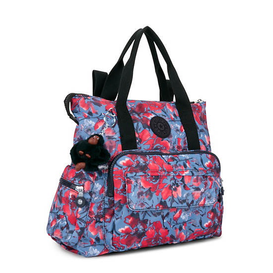 Alvy Printed Convertible Backpack Tote, Aqua Blossom, large