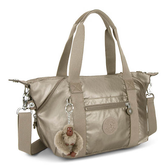 Art Mini Metallic Shoulder Bag, Artisanal K Embossed, large