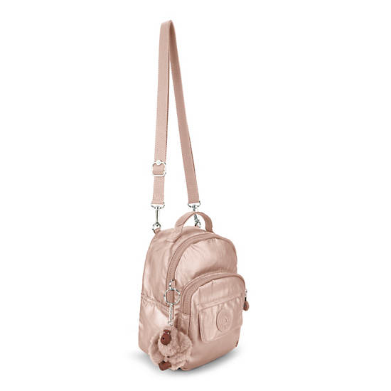 Alber 3-In-1 Convertible Mini Bag Backpack, Rose Gold Metallic, large