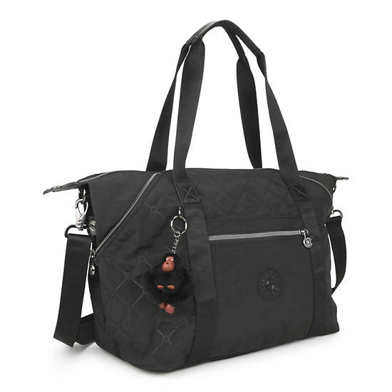 Art Quilted Handbag, Black, large