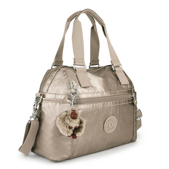 Cora Metallic Handbag, Artisanal K Embossed, large