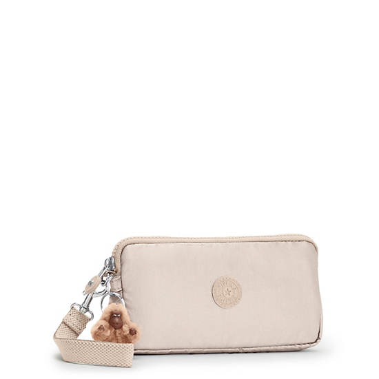 Lowie Metallic Wristlet Wallet, Quartz Metallic, large