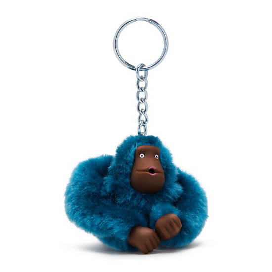 Sven Small Monkey Keychain, Twinkle Teal, large