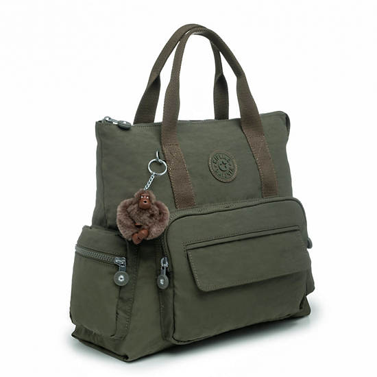 Alvy 2-in-1 Convertible Tote Bag Backpack, Jaded Green Tonal Zipper, large