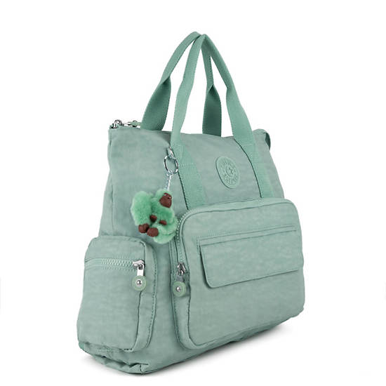 Alvy 2-in-1 Convertible Tote Bag Backpack, Fern Green Block, large