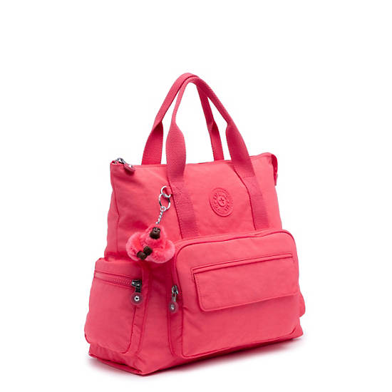 Alvy 2-in-1 Convertible Tote Bag Backpack, Grapefruit Tonal Zipper, large