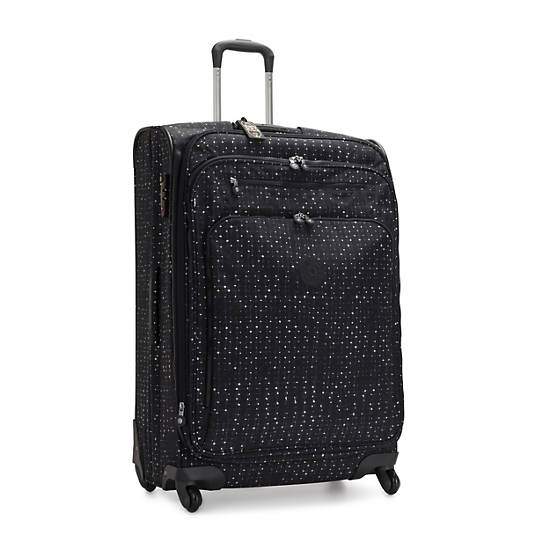 Large Printed Rolling Luggage, Tile Print, large