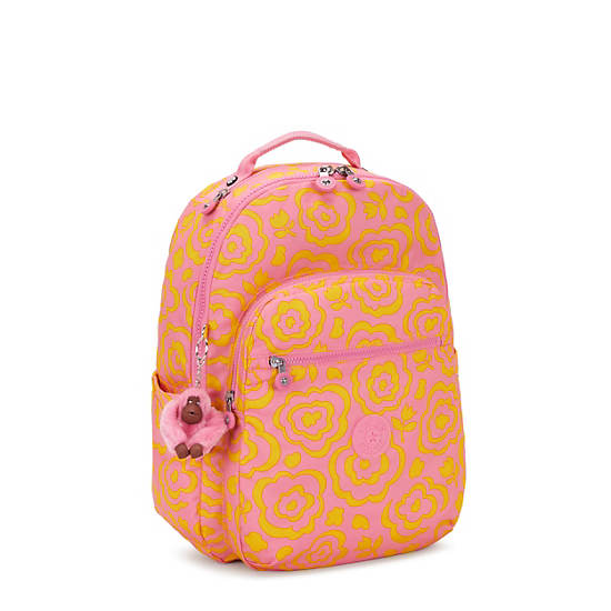 Seoul Large Printed 15" Laptop Backpack, Daisy Floral, large