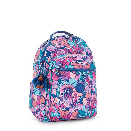 Seoul Large Printed 15" Laptop Backpack, Tropical Bloom, large