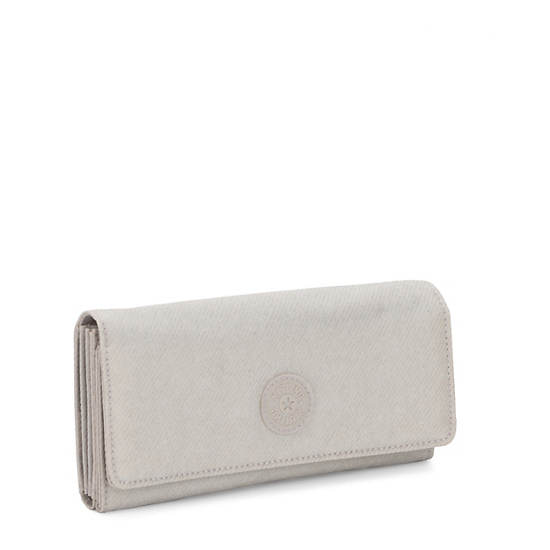 New Teddi Snap Wallet, Glimmer Grey, large