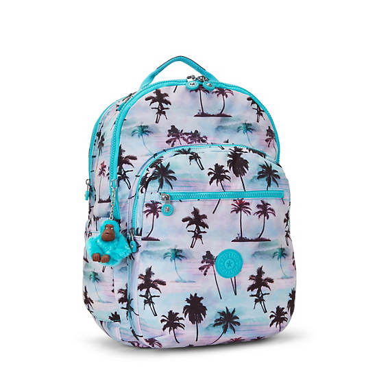 Seoul Extra Large Printed 17" Laptop Backpack, Shadow Palm Print, large