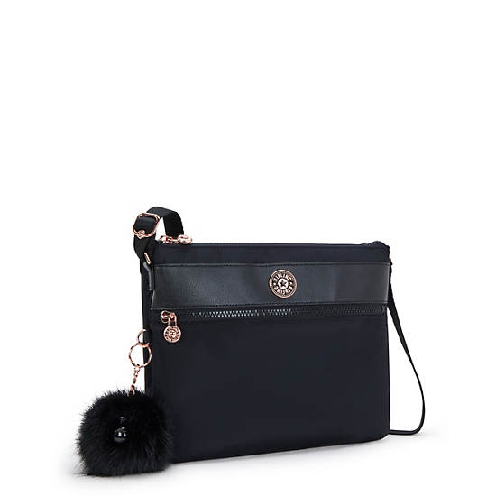 Ambrosia Crossbody Bag, Jet Black Satin WK, large