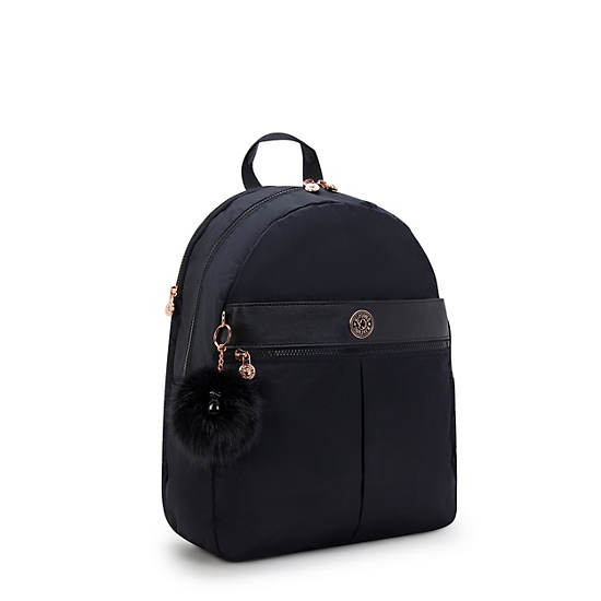 Carla Backpack, Jet Black Satin WK, large