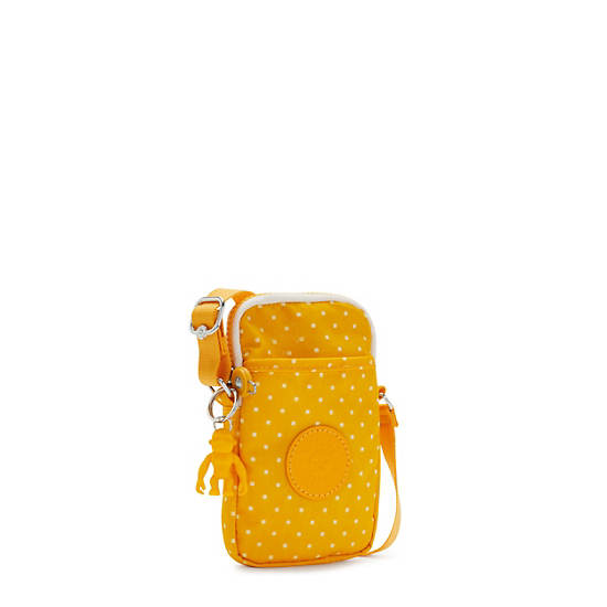 Tally Printed Crossbody Phone Bag, Soft Dot Yellow, large