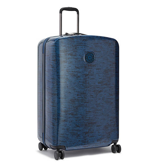 Curiosity Large Large 4 Wheeled Rolling Luggage, Blue Eclipse Print, large