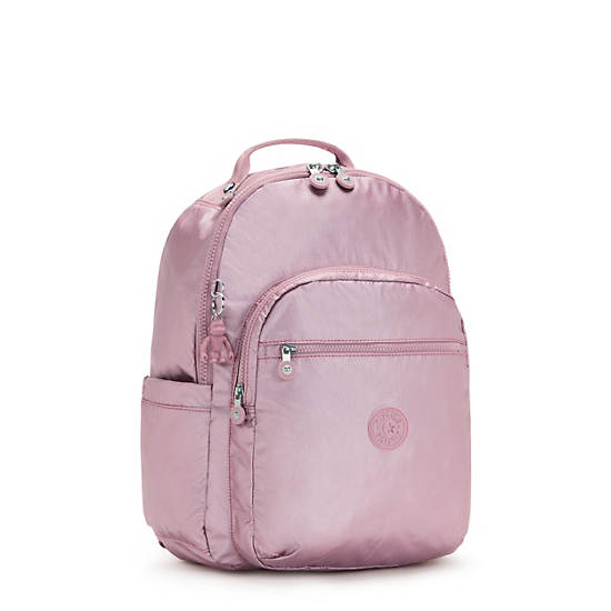 Seoul Large Metallic 15" Laptop Backpack, Posey Pink Metallic, large