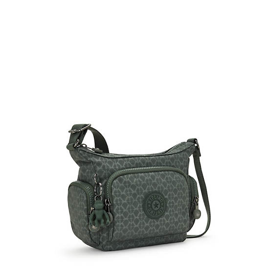 Gabbie Mini Printed Crossbody Bag, Signature Green Embossed, large