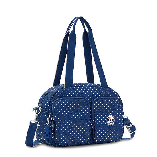 Cool Defea Printed Shoulder Bag, Soft Dot Blue, large