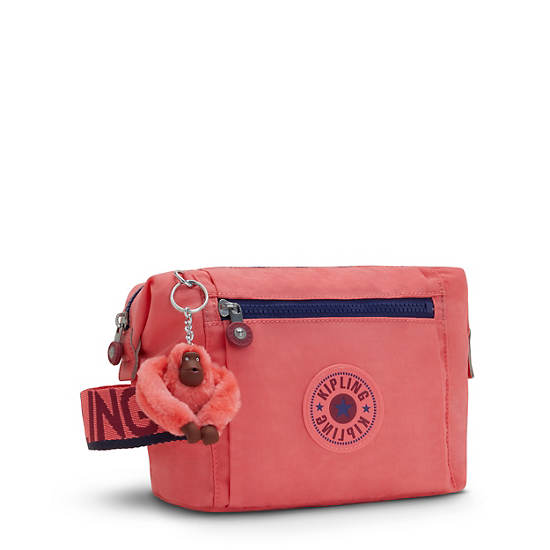 Leslie Up Toiletry Bag, Coral Crush, large