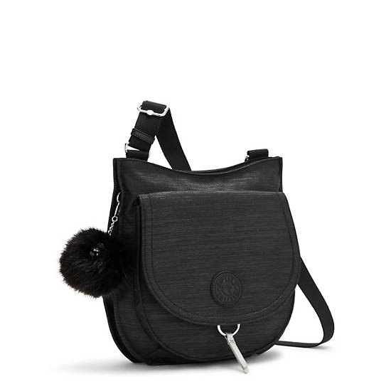 Aryana Crossbody Bag, Scale Black Jacquard, large