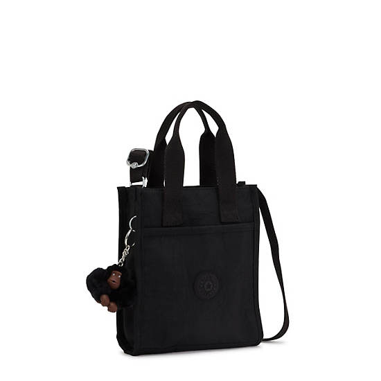 Inara Small Crossbody Tote Bag, Black Tonal, large