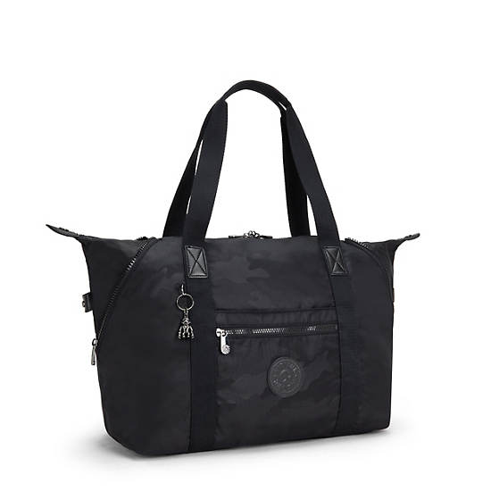 Art Medium Tote Bag, Black Camo Embossed, large