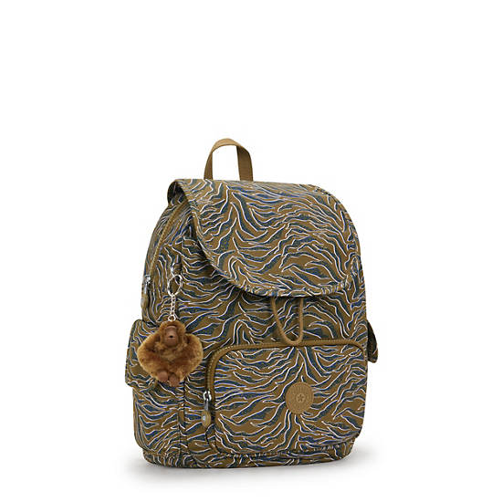 City Pack Small Printed Backpack, Undersea Leaves, large