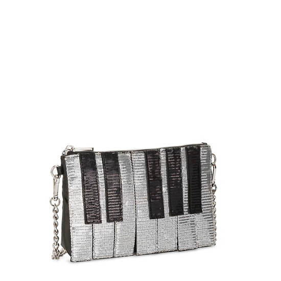 Piano Sequin Crossbody Bag, Silver Glam, large