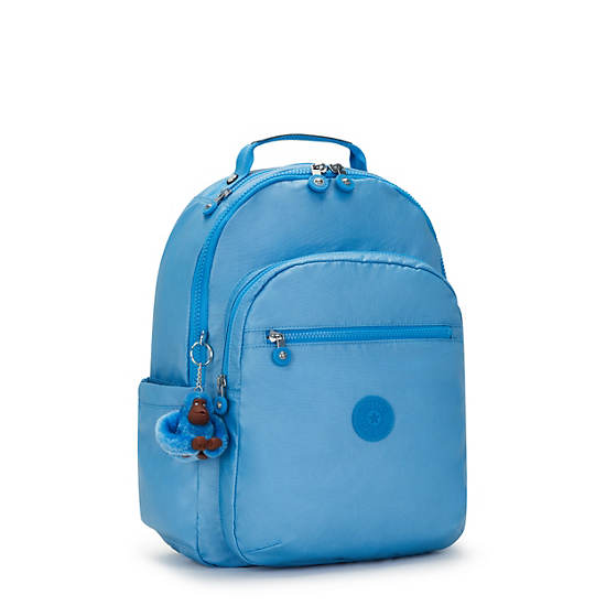 Seoul Large Metallic 15" Laptop Backpack, Fairy Aqua Metallic, large