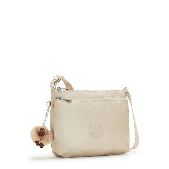 Nisha Metallic Crossbody Bag, Starry Gold Metallic, large