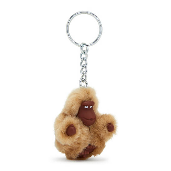 Sven Extra Small Monkey Keychain, Caramel Beige, large