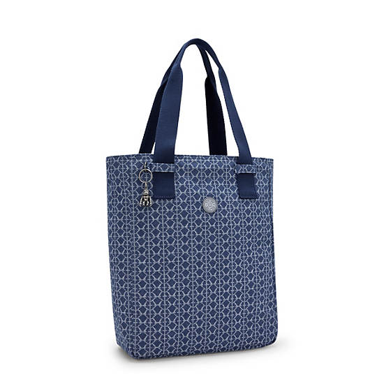 Jowns Printed Denim Tote Bag, Signature Denim, large