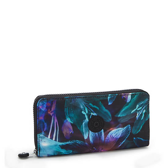 Money World Printed Wallet, Spectral Orchid, large