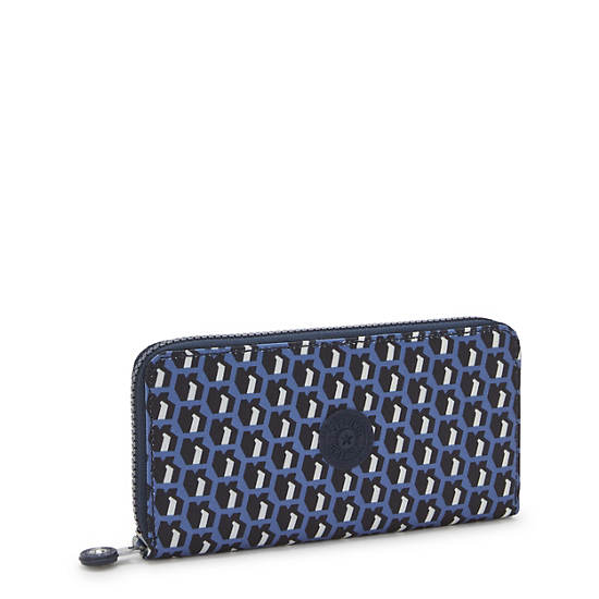 Money World Printed Wallet, 3D K Blue, large