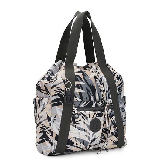 Art Small Printed Tote Backpack, Urban Palm, large