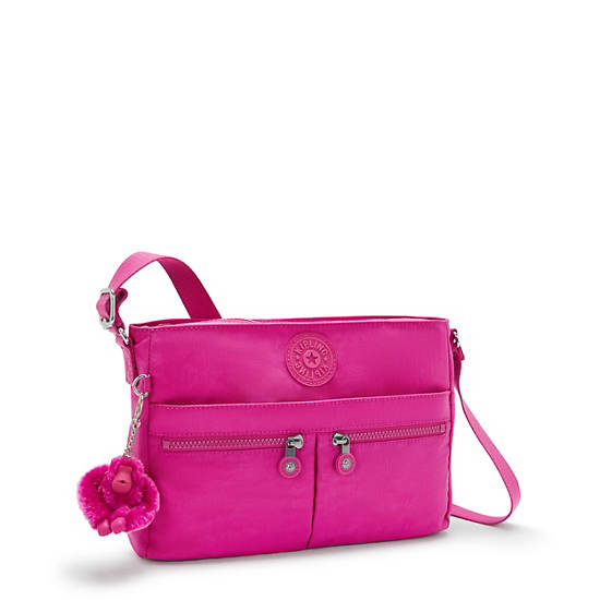 New Angie Crossbody Bag, Glowing Fuchsia, large